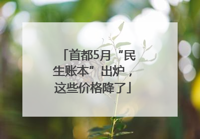 首都5月“民生账本”出炉，这些价格降了