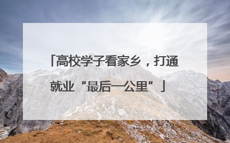 高校学子看家乡，打通就业“最后一公里”