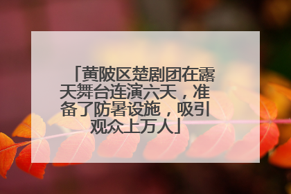 黄陂区楚剧团在露天舞台连演六天，准备了防暑设施，吸引观众上万人