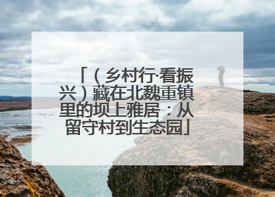 （乡村行·看振兴）藏在北魏重镇里的坝上雅居：从留守村到生态园