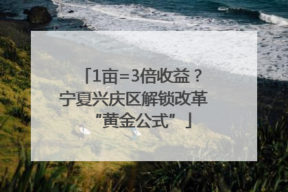 1亩=3倍收益？宁夏兴庆区解锁改革“黄金公式”