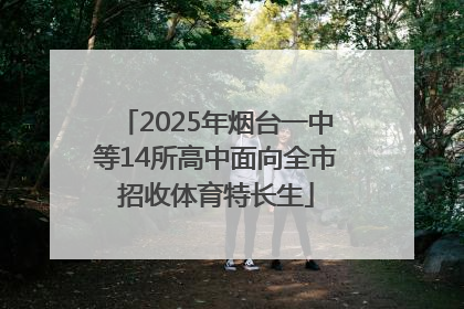 2025年烟台一中等14所高中面向全市招收体育特长生