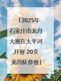 2025年石家庄市龙舟大赛在太平河开赛 20支龙舟队参赛