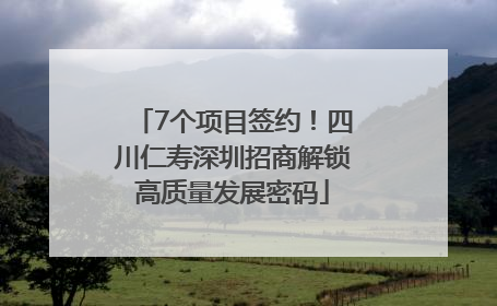 7个项目签约！四川仁寿深圳招商解锁高质量发展密码