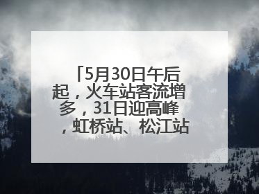 5月30日午后起，火车站客流增多，31日迎高峰，虹桥站、松江站有儿童节和端午亲子活动