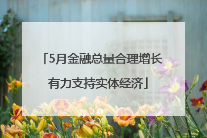 5月金融总量合理增长 有力支持实体经济