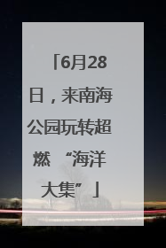 6月28日，来南海公园玩转超燃 “海洋大集”